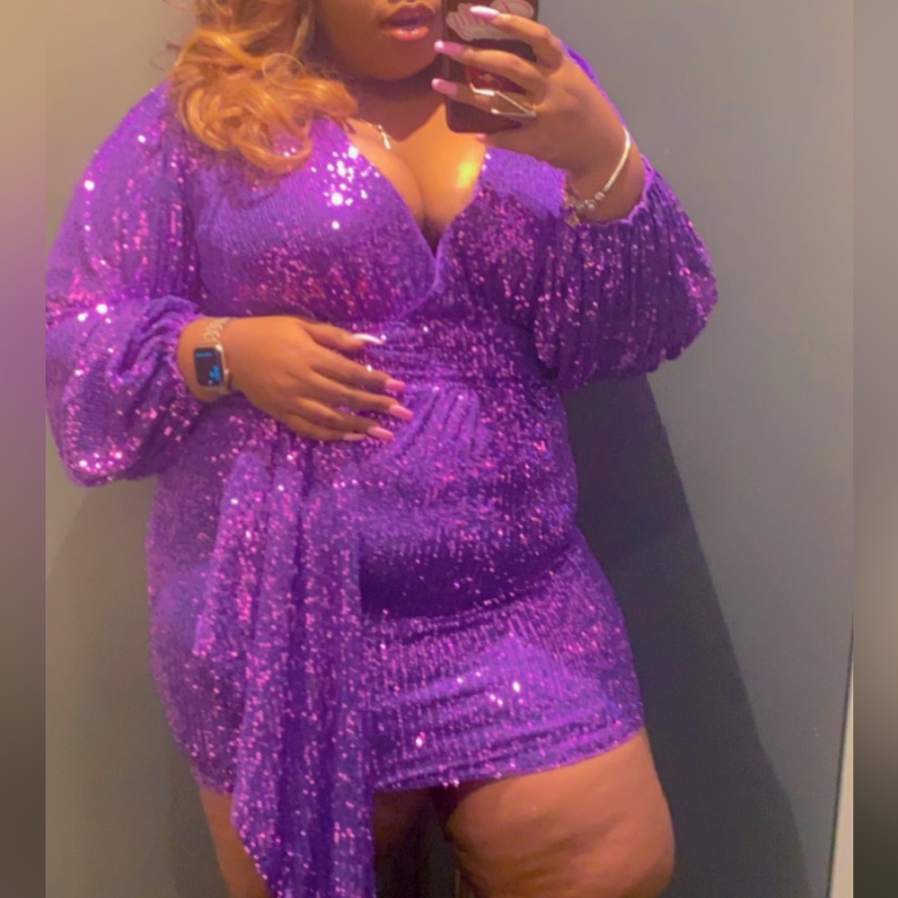 Gorgeous Purple Sequin Birthday Dress